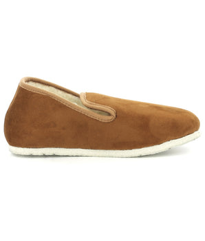 Pantuflas camel y blanco roto para hombre