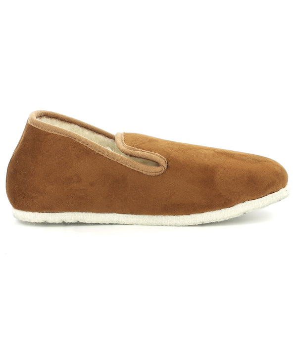 DIM Pantuflas camel y blanco roto para hombre