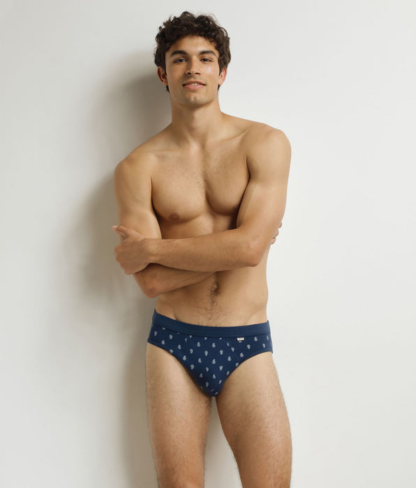 DIM Calzoncillos para hombre Negro con estampado de gotitas de algodón clásico