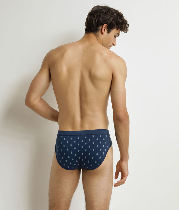 DIM Calzoncillos para hombre Negro con estampado de gotitas de algodón clásico
