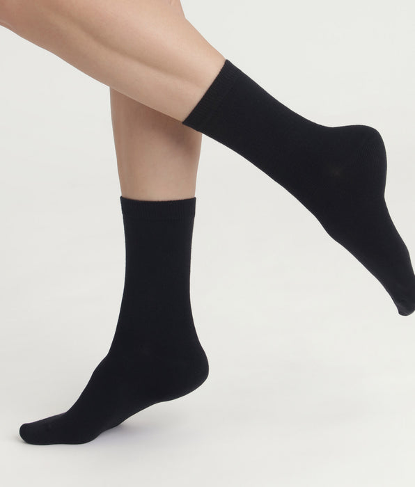 DIM Pack de 2 pares de calcetines Thermo Fleece negros de mujer