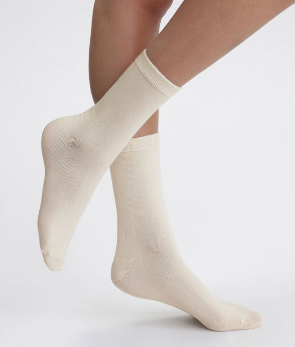 DIM Pack de 2 pares de calcetines de mujer Cream Thermo Fleece