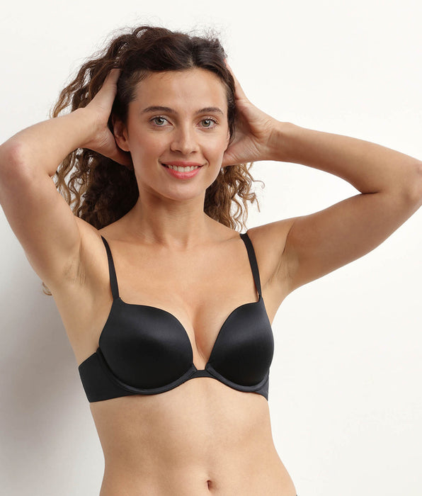 DIM Sujetador con aros efecto push-up de microfibra Negra Dim Beyond Sexy
