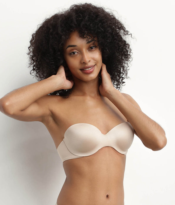 DIM Sujetador tipo top de microfibra con tirantes extraíbles Nude de Dim