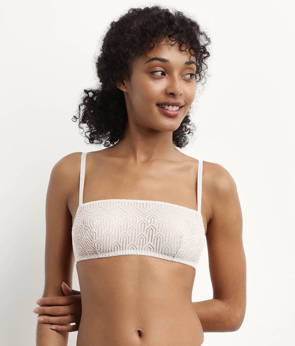 DIM Bralette sin aros con encaje gráfico Nácar Mod de Dim