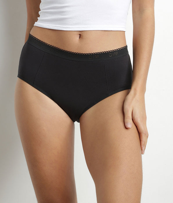 DIM Calzoncillos menstruales lavables algodón orgánico Negro Flujo muy abundante Dim Protect