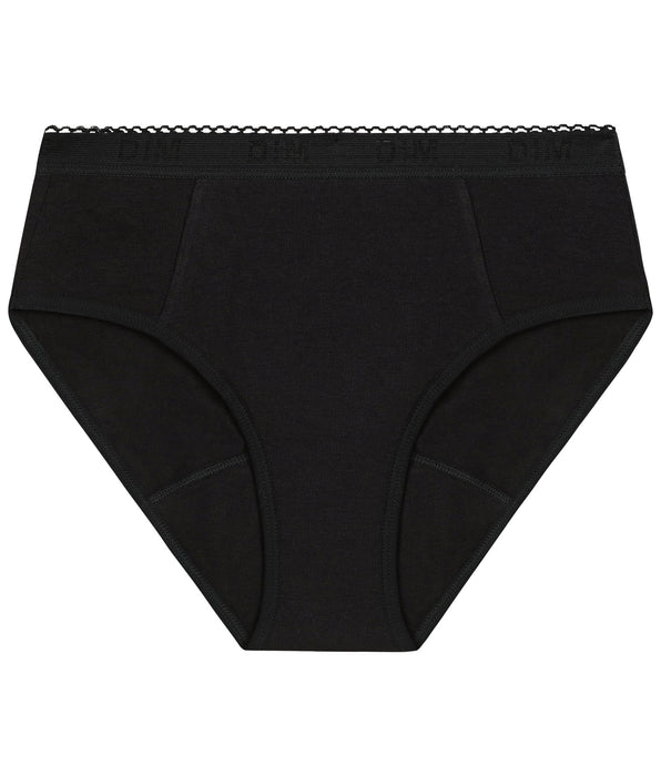 DIM Braguitas menstruales para niñas de algodón orgánico Negro flujo medio Dim My Protect
