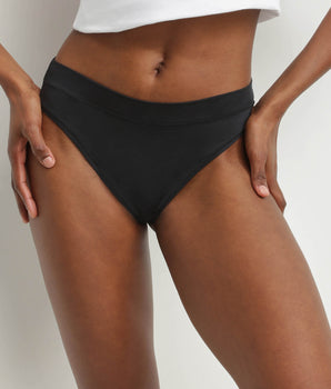 Tanga de mujer de algodón modal Negro Dim Comfort Collection
