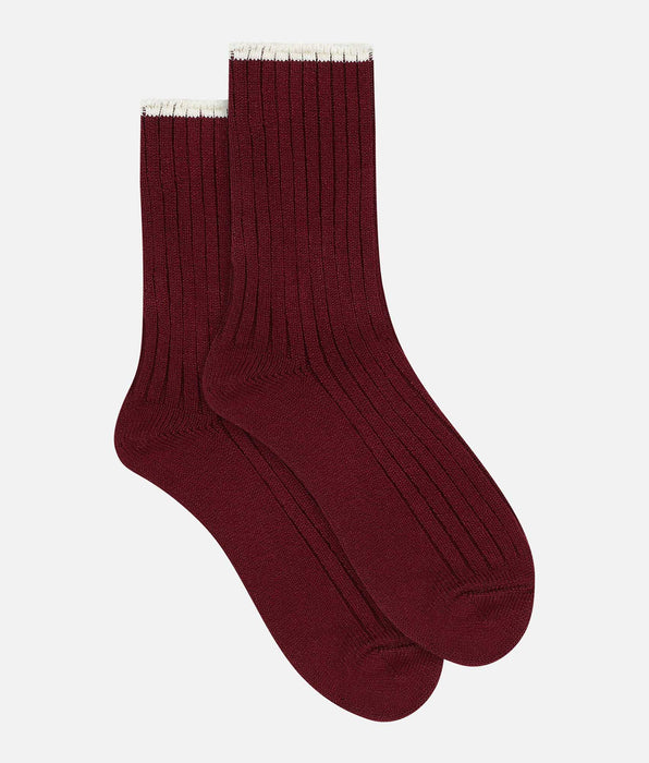 DIM Calcetines de bambú acanalados Fig para mujer