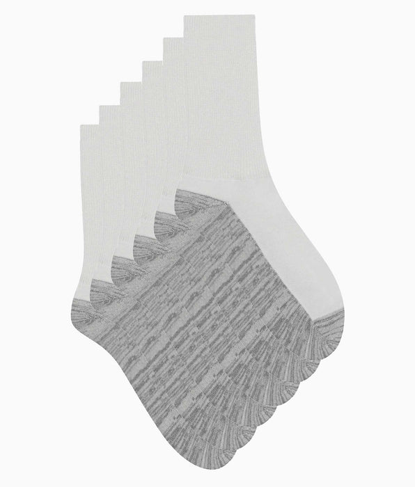 DIM Pack de 3 pares de calcetines de hombre de algodón blanco y gris EcoDim Sport