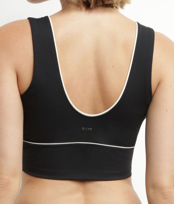DIM Bralette largo de microfibra moldeadora negro Dim Move