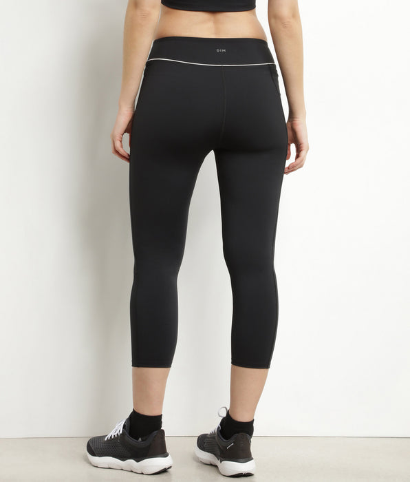 DIM Legging deportivo corto de mujer en microfibra negro Dim Move
