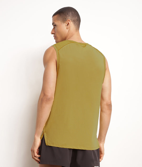DIM Camiseta deportiva sin mangas para hombre en tejido vaporoso oliva Dim Move