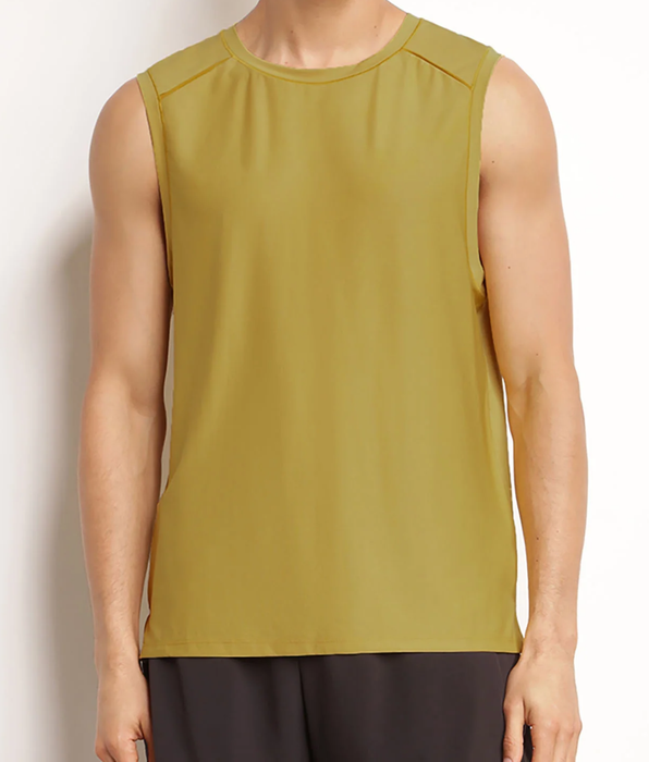 DIM Camiseta deportiva sin mangas para hombre en tejido vaporoso oliva Dim Move