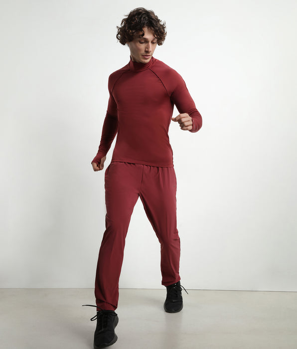 DIM Pantalón chino de punto elástico para hombre Burdeos Dim Move