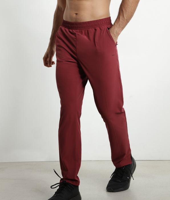 DIM Pantalón chino de punto elástico para hombre Burdeos Dim Move
