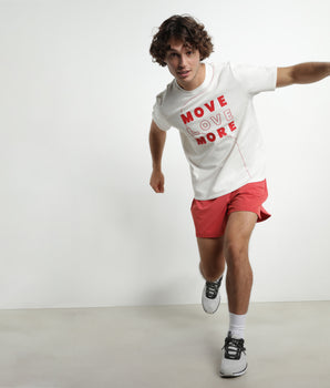 Pantalón corto deportivo de hombre en tejido transpirable Rojo Dim Move