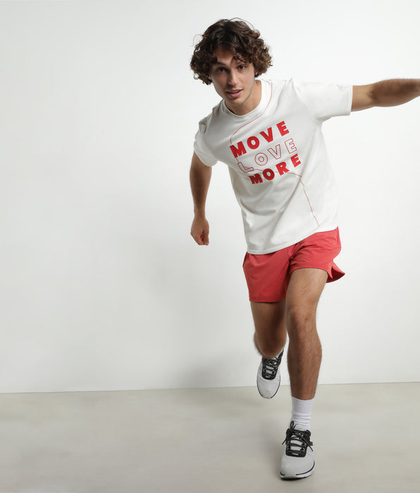DIM Pantalón corto deportivo de hombre en tejido transpirable Rojo Dim Move