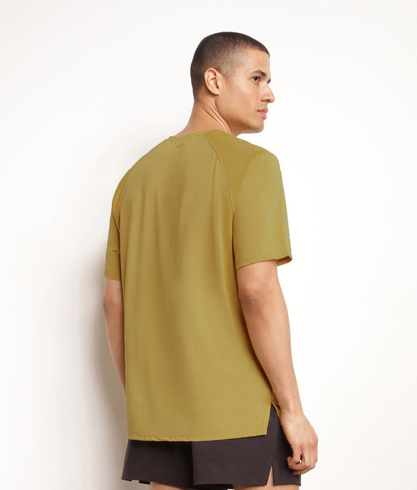 DIM Camiseta deportiva de hombre en tejido vaporoso oliva Dim Move