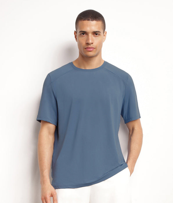 DIM Camiseta deportiva de hombre en tejido técnico azul Dim Move