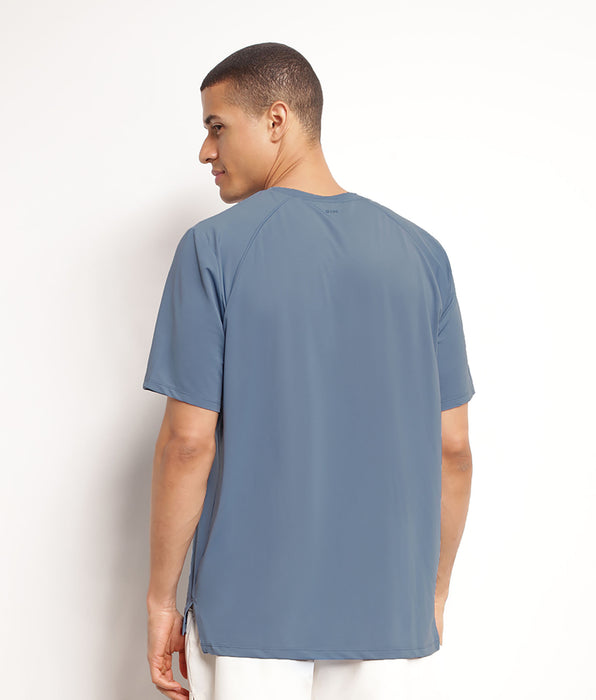 DIM Camiseta deportiva de hombre en tejido técnico azul Dim Move