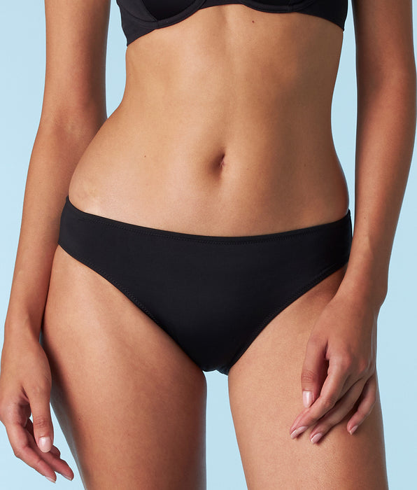 DIM Braga de bikini midi Essential Micro en microfibra negra