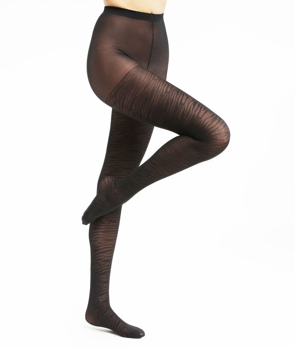 DIM Panti negro transparente con estampado de cebra Dim Style