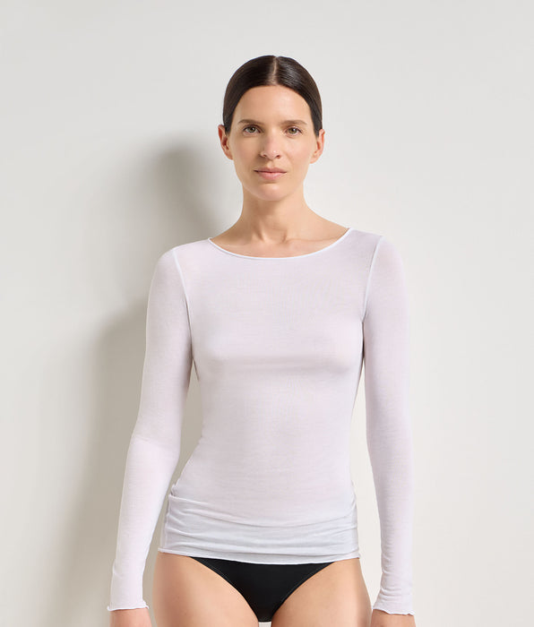 DIM Camiseta blanca de cuello redondo Thermal Light