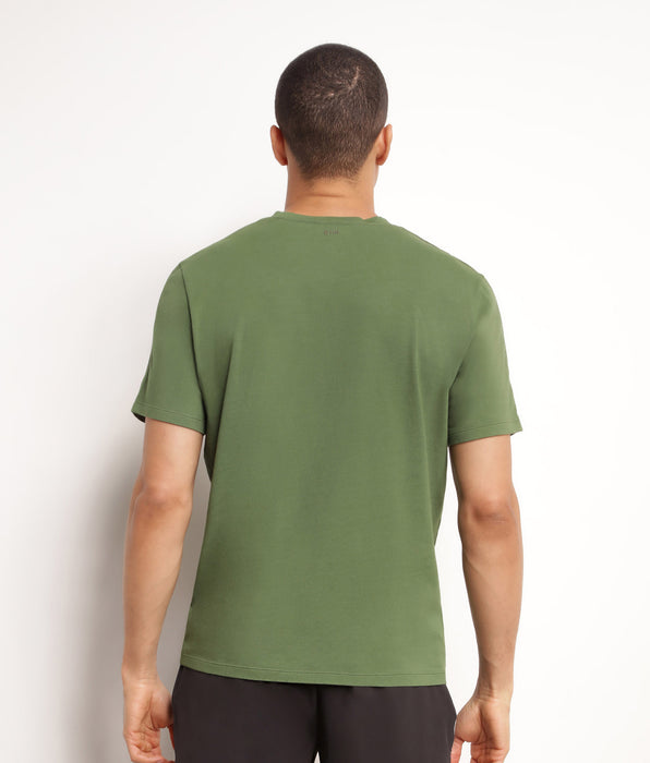 DIM Camiseta deportiva termorreguladora de hombre verde caqui Dim Move