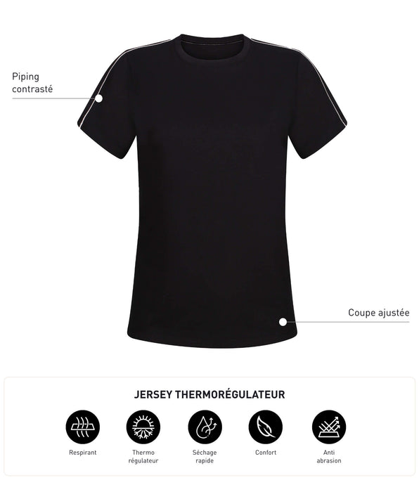 DIM Camiseta deportiva termorreguladora de mujer negra Dim Move