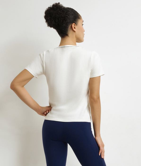 DIM Camiseta de deporte de punto termorregulador para mujer Ecru Dim Move