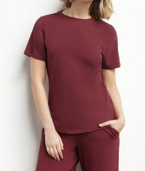 DIM Camiseta deportiva termorreguladora de mujer color burdeos Dim Move