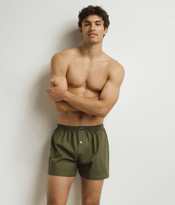 DIM Pantalón corto de tenis verde para hombre Algodón Stretch