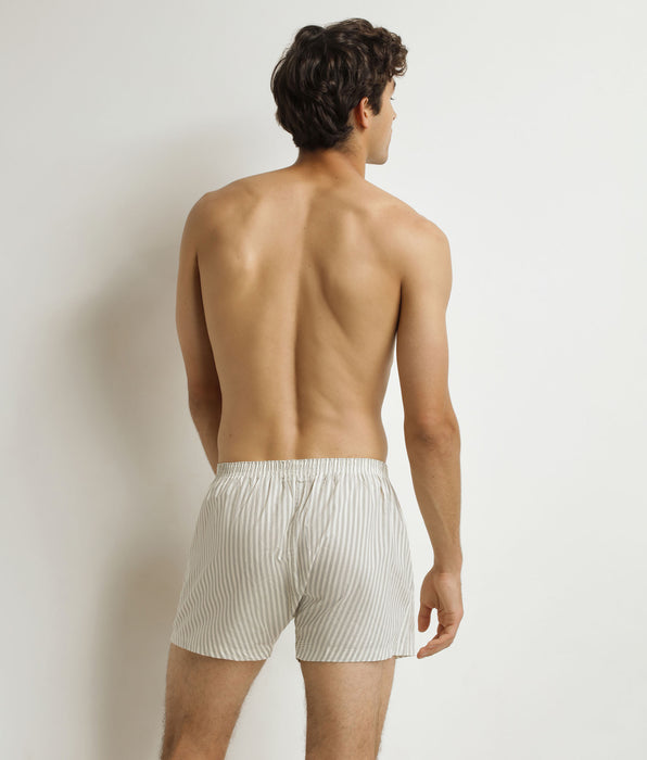 DIM Calzoncillos bóxer de algodón elástico a rayas azules para hombre