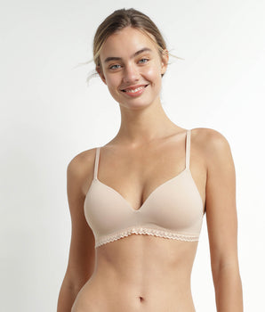 Sujetador triángulo con aros y relleno Nude Daily Micro