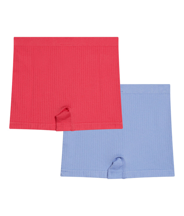DIM Pack de 2 calzoncillos de microfibra sin costuras Chardon Azul y Rosa Dim para niña