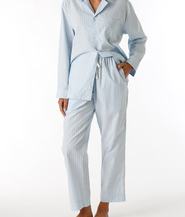 DIM Pijama largo abierto para mujer de algodón en color gris pizarra