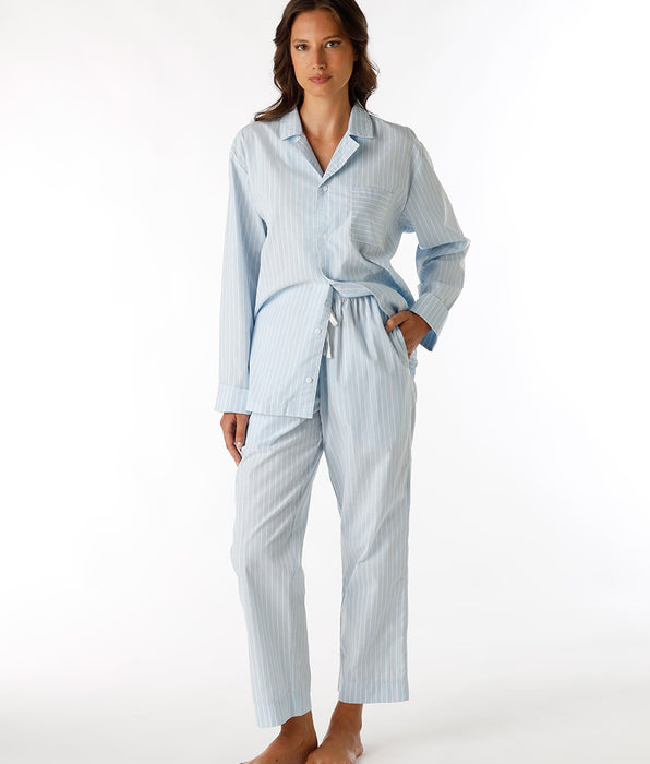 DIM Pijama largo abierto para mujer de algodón en color gris pizarra