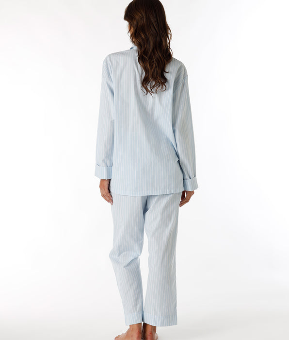 DIM Pijama largo abierto para mujer de algodón en color gris pizarra