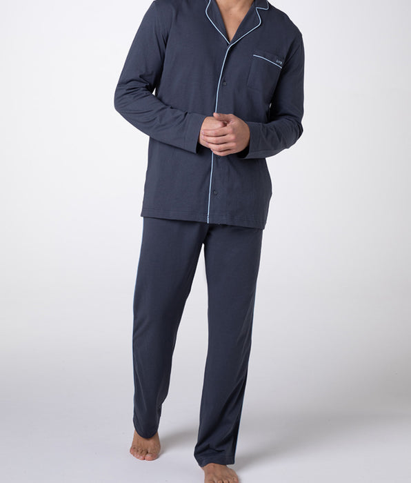 DIM Pijama largo abierto unisex en jersey de algodón ardeña