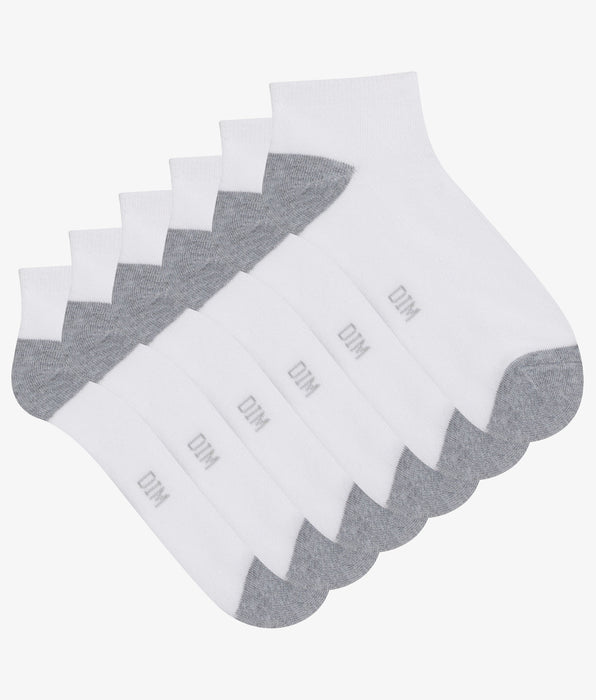 DIM Pack de 3 pares de calcetines de algodón para mujer Blanco Gris EcoDim Sport