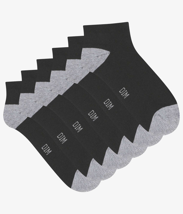 DIM Pack de 3 pares de calcetines de algodón negro y gris para mujer EcoDim Sport