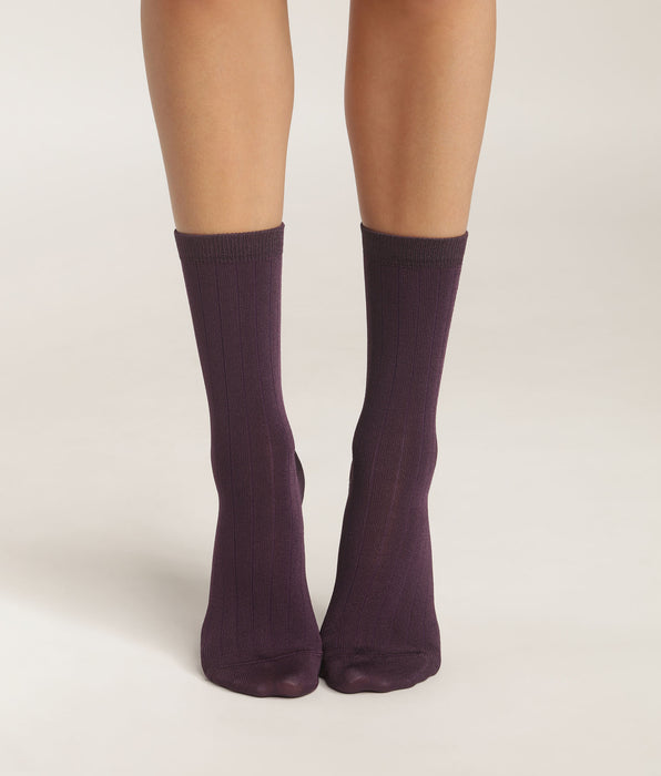 DIM Calcetines de mujer de algodón satinado Violet Dim Fashion
