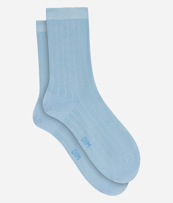 DIM Calcetines de mujer acanalados de algodón satinado Horizon Dim Mode