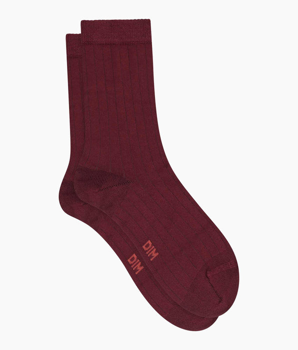 DIM Calcetines de mujer acanalados de algodón satinado Dahlia Dim Mode