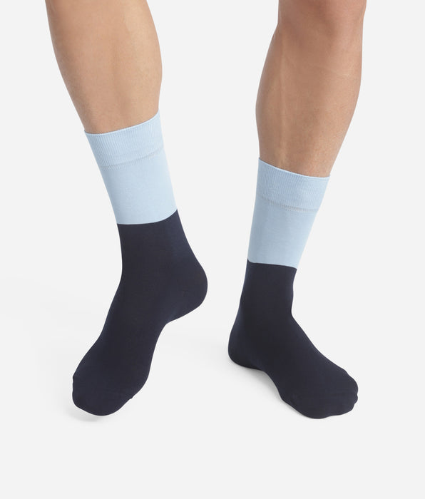 DIM Calcetines de algodón de colores para hombre Azul marino y azul Dim Fashion