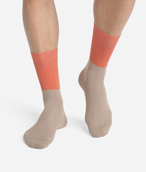 DIM Calcetines de hombre de algodón efecto colourblock Praliné Dim Mode