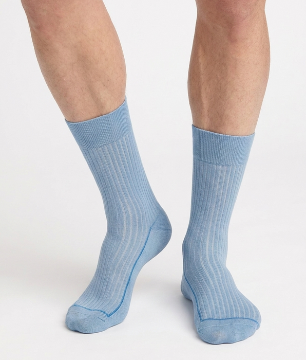 DIM Calcetines de hombre de algodón verde oliva La Mode Côtelée
