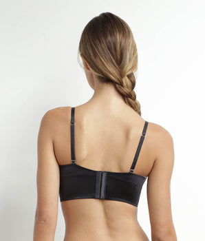 Sujetador triángulo push-up de microfibra satinada gris Dim Chéri