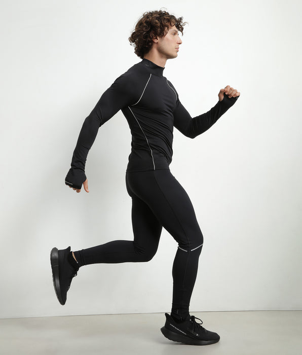 DIM Top deportivo de hombre con cuello alto en microfibra negra Dim Move